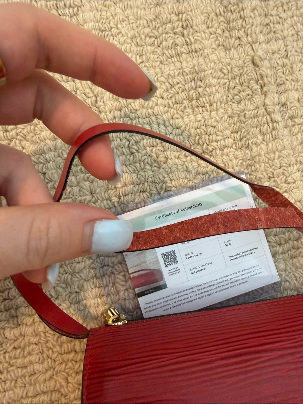 Louis Vuitton Red Epi Leather Cylindrical Wristlet Clutch - Picture 2 of 6